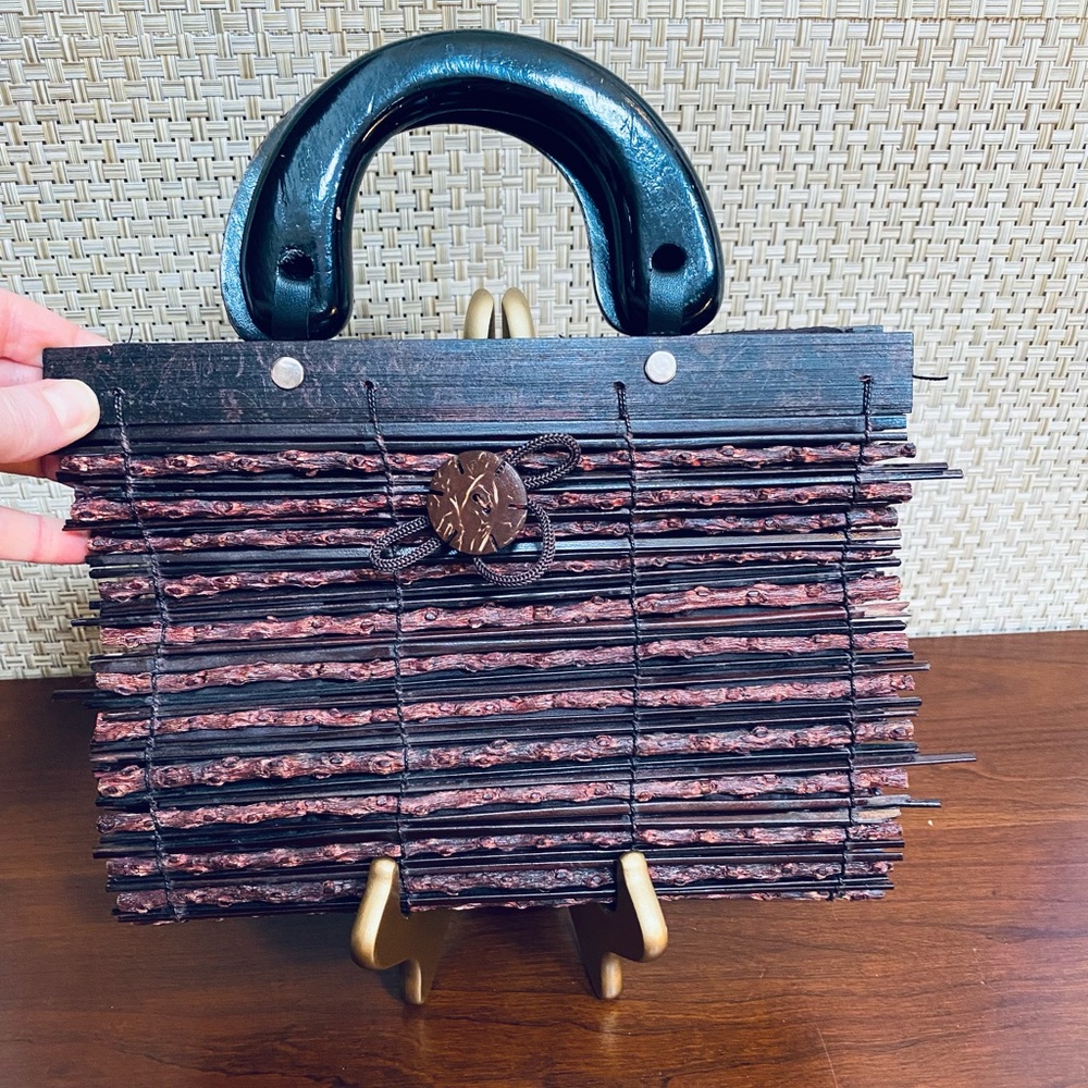 🌟HP🌟VTG 1990s Eco-Friendly Bamboo Handbag